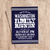 ブルー素朴ファミリー懇親会招待状 招待状