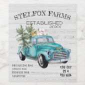 ブルー素朴ファームハウストラックワインラベル ワインラベル (シングルラベル)