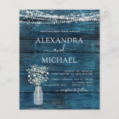 ブルー素朴ファームハウスベビーズブレスジャー結婚ズ (正面)