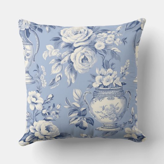 ブルー素朴フランスのエレガンス クッション (裏面)