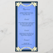 ブルー素朴フローラの結婚ディナーメニューカード メニュー (裏面)