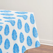 ブルー素朴フローライースターエッグLinocut テーブルクロス (インサイチュ)