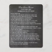 ブルー素朴フローラガーランドチョーク結婚ボード エンクロージャーカード (裏面)