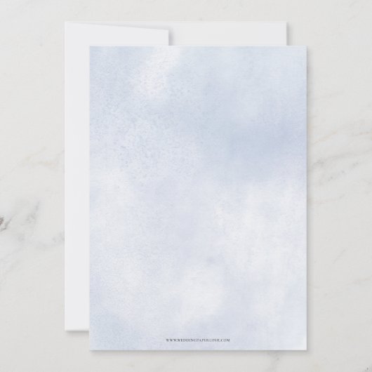 ブルー素朴フローラティーパーティーブライダルシャワー 招待状 (裏面)