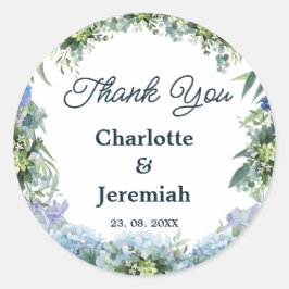 ブルー素朴フローラリースグ結婚リーズ ラウンドシール