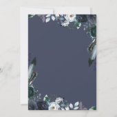 ブルー素朴フローラ結婚のリハーサルディナー 招待状 (裏面)