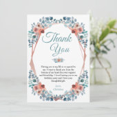 ブルー素朴フローラ50th誕生日ありがとう サンキューカード (スタンド正面)