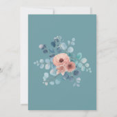 ブルー素朴フローラ50th誕生日ありがとう サンキューカード (裏面)