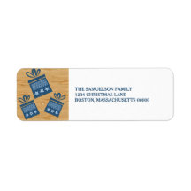 ブルー素朴プレゼントホリデー住所 シール