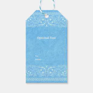 ブルー素朴ペイズリーカントリーウェスタン結婚ズ ギフトタグ