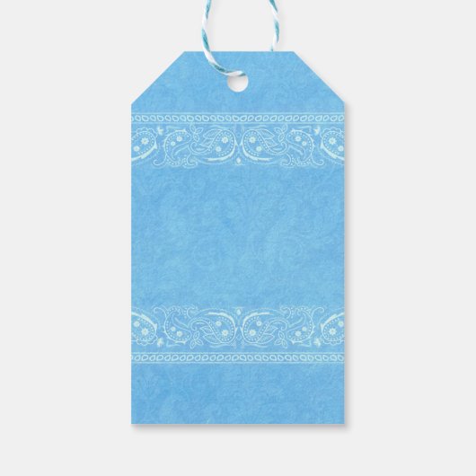 ブルー素朴ペイズリーカントリーウェスタン結婚ズ ギフトタグ (裏面)