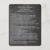 ブルー素朴メイソンの瓶チョーク結婚ボード エンクロージャーカード (裏面)