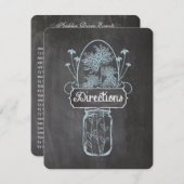 ブルー素朴メイソンの瓶チョーク結婚ボード エンクロージャーカード (正面/裏面)