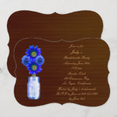 ブルー素朴メイソンジャーバチェロレッテ招待状 招待状 (正面/裏面)