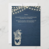 ブルー素朴メイソン結婚ジャーのデジタルプリント 招待状 (裏面)