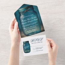 ブルー素朴メイソンJARカントリー結婚式