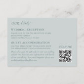 ブルー素朴ユーカリ金ゴールドフレ結婚ーム詳細 エンクロージャーカード (裏面)