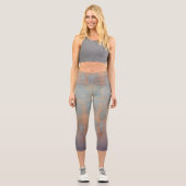 ブルー素朴ラスト抽象芸術アートNr67 カプリレギンス (正面)