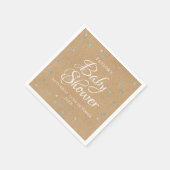 ブルー素朴ラブハート男の赤ちゃんシャワー/散水 スタンダードカクテルナプキン (角)