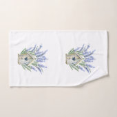 ブルー素朴ラベンダーバードハウスフローラ バスタオルセット (ハンドタオル)