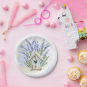 ブルー素朴ラベンダーバードハウスフローラ ペーパープレート (パーティー)