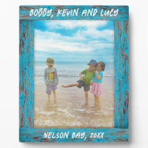 ブルー素朴動揺してビーチウッド文字写真