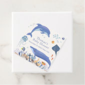 ブルー素朴海ドルフィンホエールボーイ赤ちゃんシャワー フェイバータグ (インサイチュ)