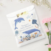 ブルー素朴海ドルフィンホエールボーイ赤ちゃんシャワー フェイバーバッグ (封をした状態)