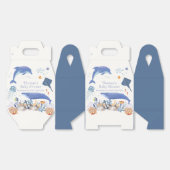 ブルー素朴海ドルフィンホエールボーイ赤ちゃんシャワー フェイバーボックス (見開き)