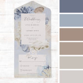 ブルー素朴海ビーチNoディナー オールインワン招待状