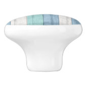 ブルー素朴航海のビーチウッドストライプ セラミックノブ (側面)