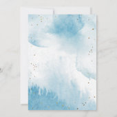 ブルー素朴金ゴールドムーンスターズ赤ちゃんシャワー サンキューカード (裏面)