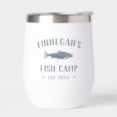 ブルー素朴魚釣りキャビンパーソナライズされた (左面)