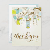 ブルー素朴&イエローメイソンJARSありがとうはがき ポストカード (正面/裏面)