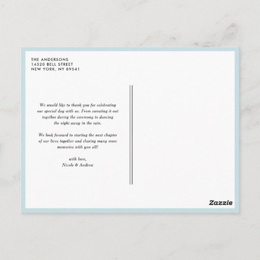 ブルー素朴&イエローメイソンJARSありがとうはがき ポストカード (裏面)