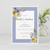 ブルー素朴&イエローワイルドフラワーブライダルブランチ 招待状 (スタンド正面)