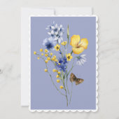 ブルー素朴&イエローワイルドフラワーブライダルルンチョン 招待状 (裏面)