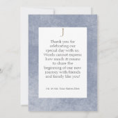 ブルー素朴&バーンドオレンジラストフローラモノグラム サンキューカード (裏面)