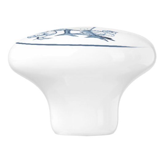 ブルー素朴&ホワイトチキンヘンチクスカントリー セラミックノブ (側面)