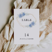 ブルー結婚のテーブルカードテンプレート 招待状