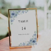 ブルー結婚のテーブルカードテンプレート 招待状