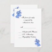 ブルー結婚のベルパーソナライズされたズ 出欠カード (正面/裏面)