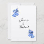 ブルー結婚のベル招待状5" x 7" 招待状 (裏面)