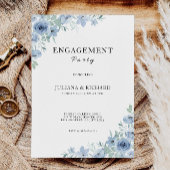 ブルー結婚の婚約招待状テンプレート 招待状