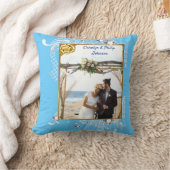 ブルー結婚ズとダイヤモンドの写真と名前， YPI クッション (ブランケット)