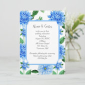 ブルー結婚ズダリアウォーター色 招待状 (スタンド正面)