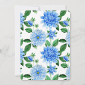 ブルー結婚ズダリアウォーター色 招待状 (裏面)