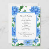 ブルー結婚ズダリアウォーター色 招待状 (正面)