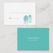 ブルー結婚ダリアの護衛座席表 プレイスカード (正面/裏面)