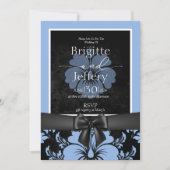 ブルー結婚フローラの書跡 招待状 (正面)